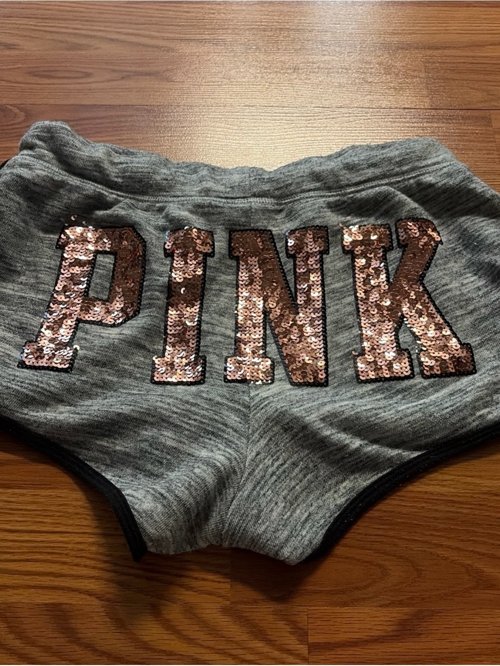 PINK Victoria's Secret Heather Gray Bling Sequin Shorts Size Small